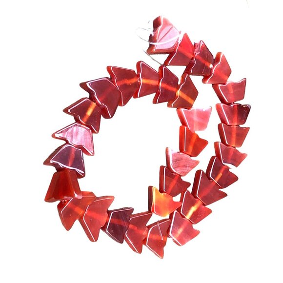 Unique Oldstock Carnelian Agate Blunt Arrow Shaped Beads 14" Strand of 31 Beads - Picture 5 of 5